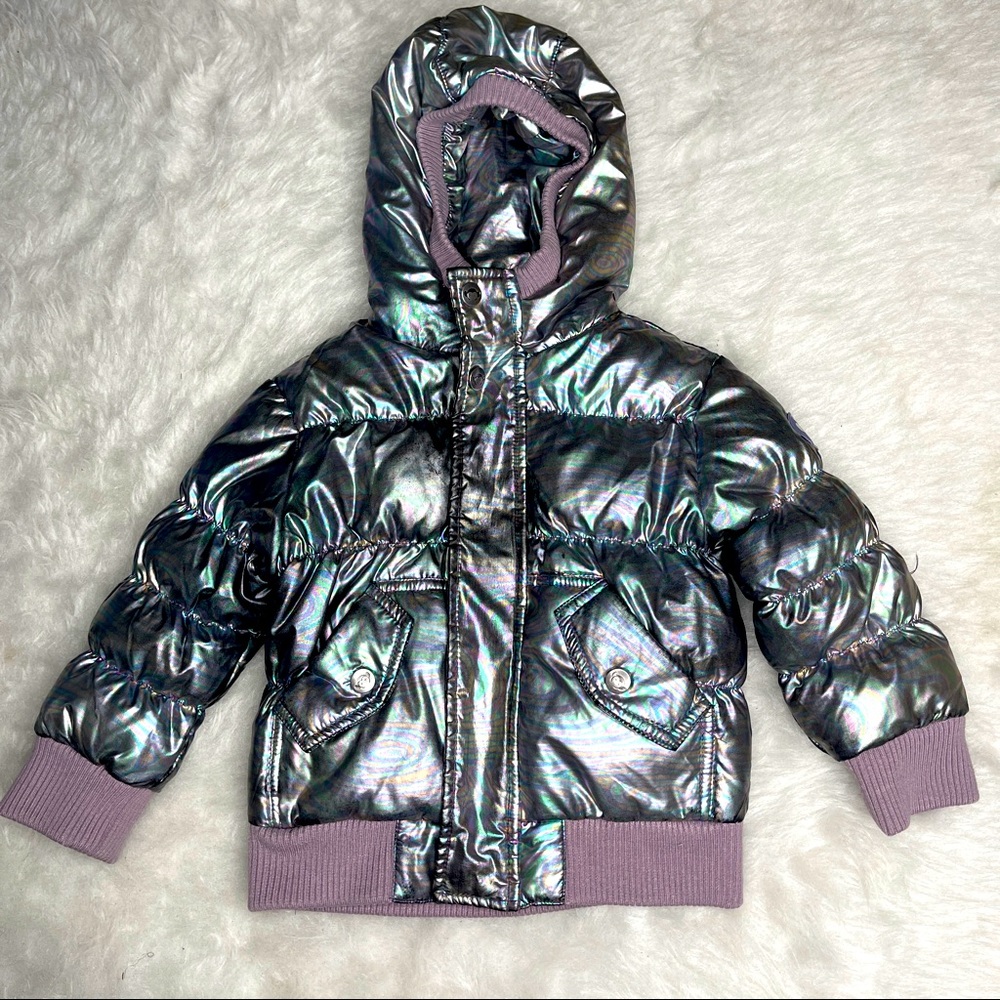 Appaman Girls Hooded Puffer Coat Jacket Rainbow 2T
